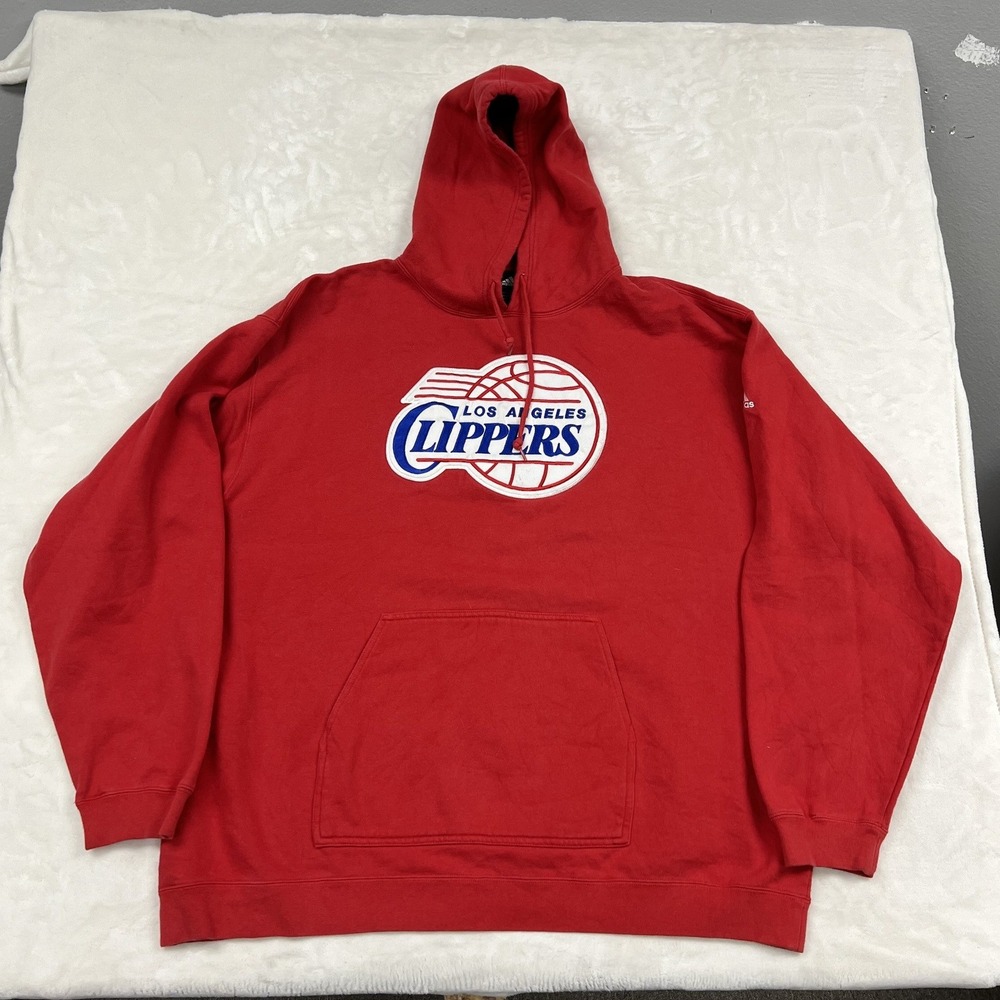 Adidas Los Angeles Clippers Hoodie Mens 2XL Red NBA Basketball Sweatshirt 8983A